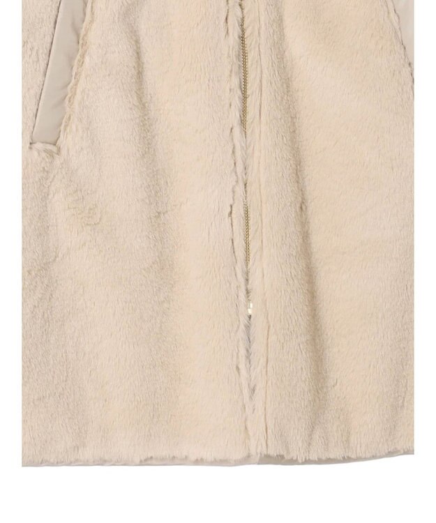 earth music&ecology ファー＆キルティングリバーシブルコート Beige