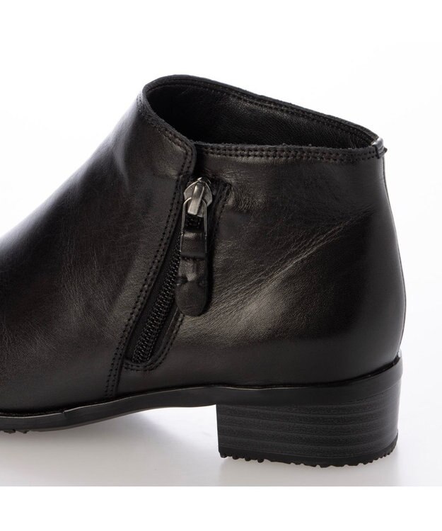 ing <ing>【WEB限定】【レイン対応】サイドファスナーショートブーツ ブラック