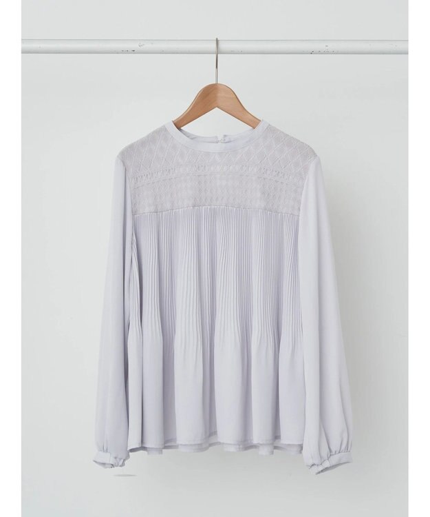 earth music&ecology レースプリーツブラウス Sax