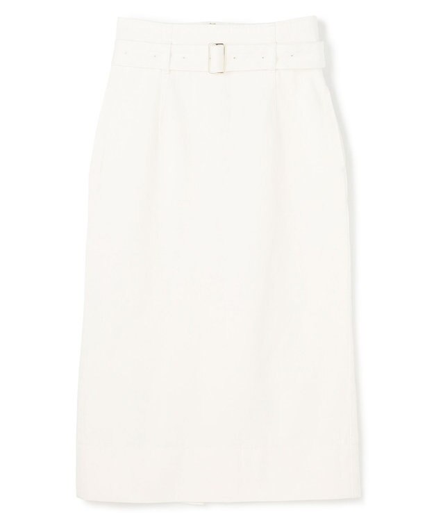 BEIGE， 【洗える・Oggi ８月号掲載】NAVIGLIO / ベルト付きハイウエストデニムスカート White