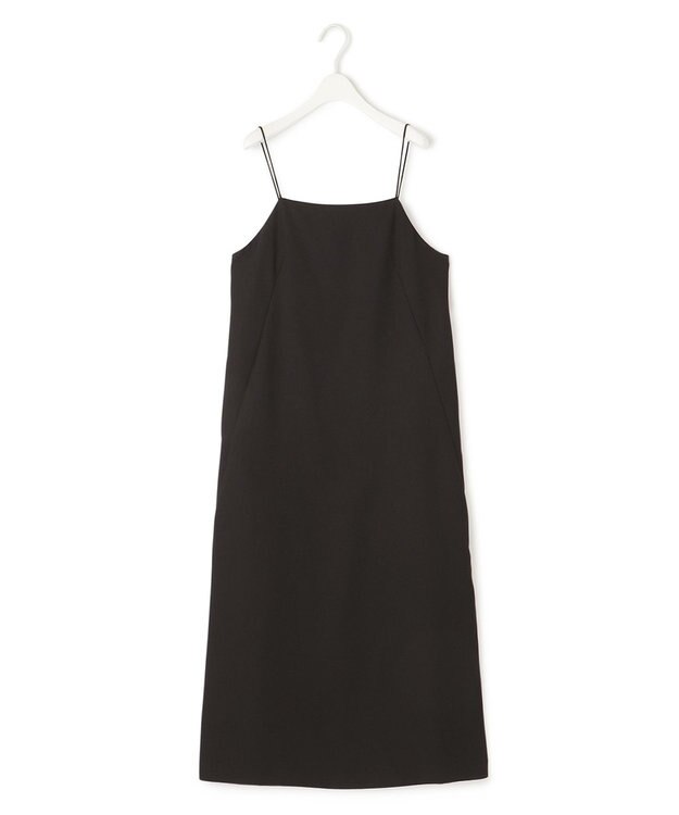 ICB 【接触冷感・UVケア・速乾・洗える】FluidBackSatin キャミソールワンピース ブラック系