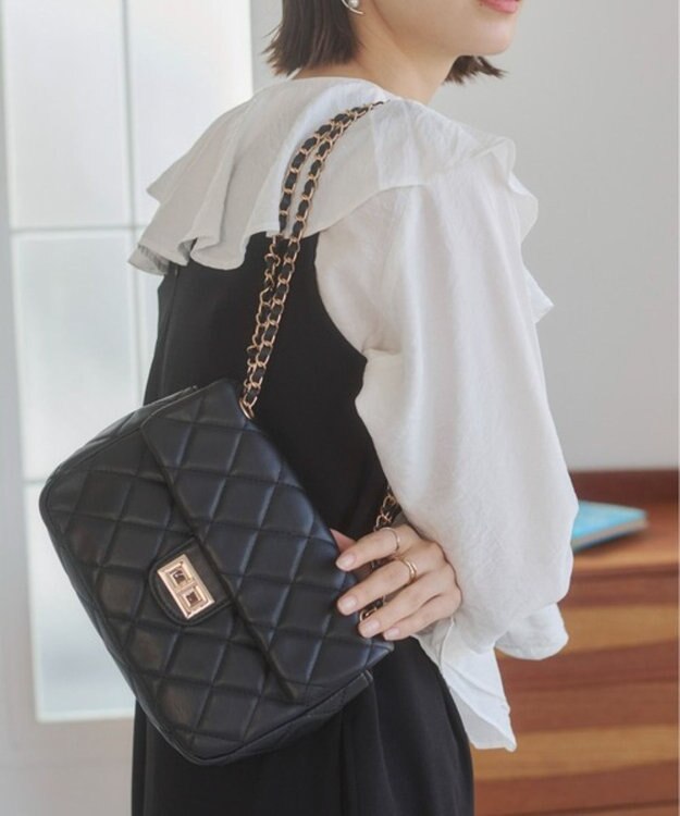 WEGO 【ANGIE VINTAGE】キルティングショルダーBAG ブラック