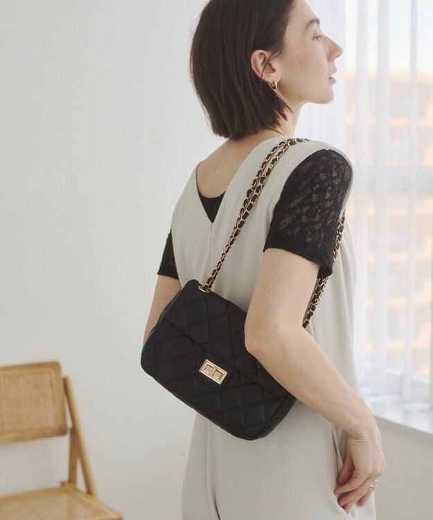 WEGO 【ANGIE VINTAGE】キルティングショルダーBAG ブラック
