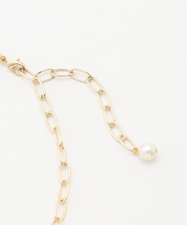 ANY パール×チェーンラリエットネックレス ゴールド