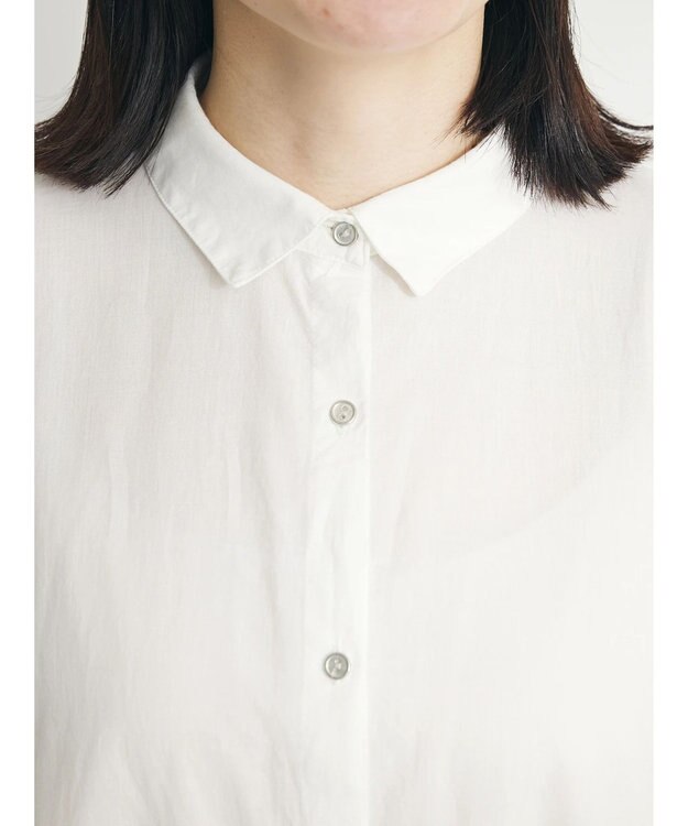 CRAFT STANDARD BOUTIQUE インド綿Ａラインシャツワンピース Off White