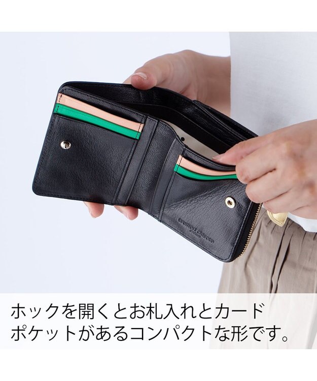 tsumori chisato CARRY つぶつぶドットプリント 2つ折り財布 ミニ財布 ブラック