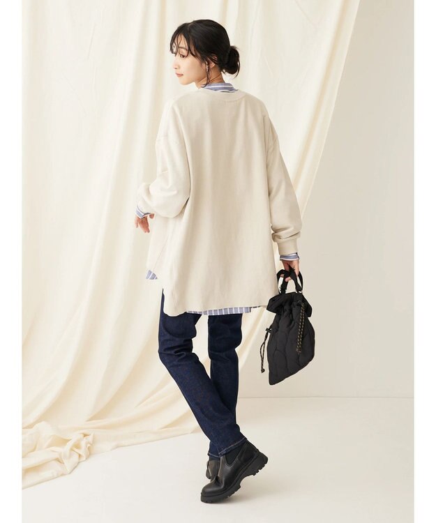 CRAFT STANDARD BOUTIQUE プリント裏毛チュニック Light Beige