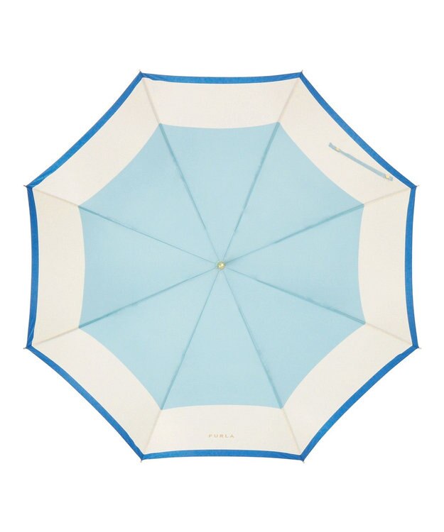 MOONBAT 【耐風】FURLA 長傘 カラーボーダー 日本製 サックスブルー