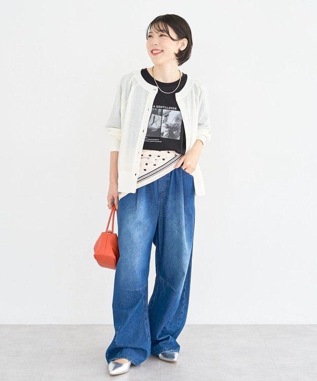 Green Parks ウエストタックコクーンデニムパンツ Light Indigo