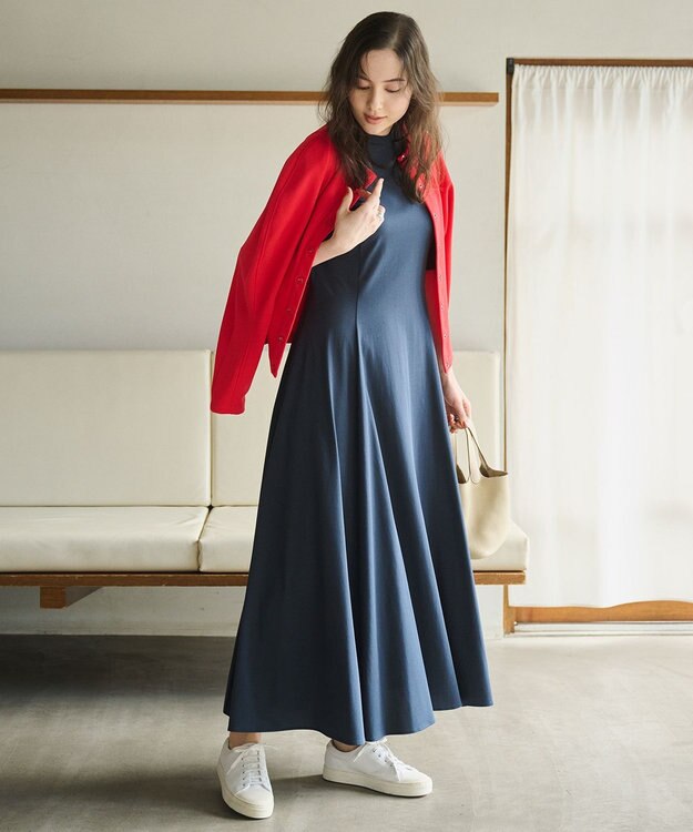 #Newans ラウンドスリーブカーディガン レッド