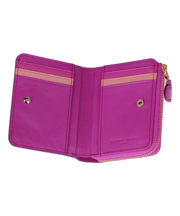 tsumori chisato CARRY つぶつぶドットプリント 2つ折り財布 ミニ財布 パープル
