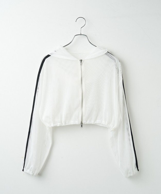 WEGO Wジップラインメッシュパーカー ホワイト