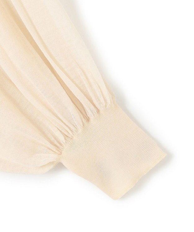 23区 【洗える】シアーギャザー ハイネック ニット ベージュ系