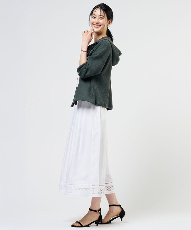 J.PRESS LADIES 【冷房対策に】ラッセルレース パーカー グレー系