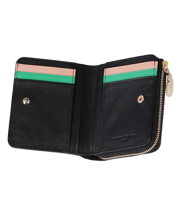 tsumori chisato CARRY つぶつぶドットプリント 2つ折り財布 ミニ財布 ブラック