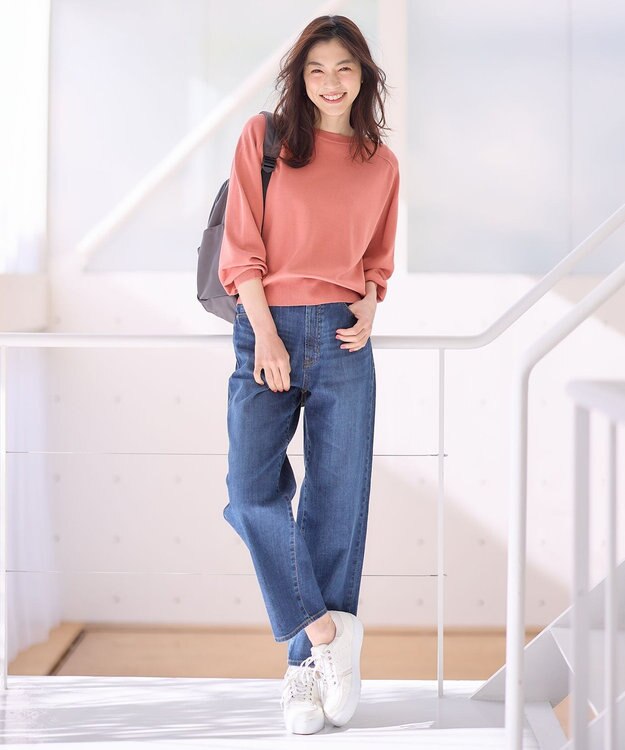 ANY 【洗濯機可】スプリングラグランニット コーラルピンク