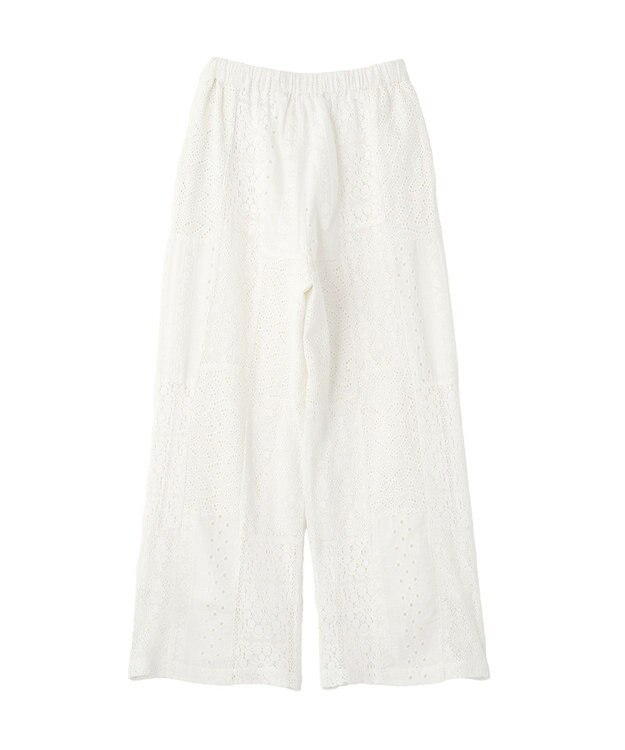 earth music&ecology 【セットアップ対応】【WEB・一部店舗限定】パッチワークレースパンツ Off White