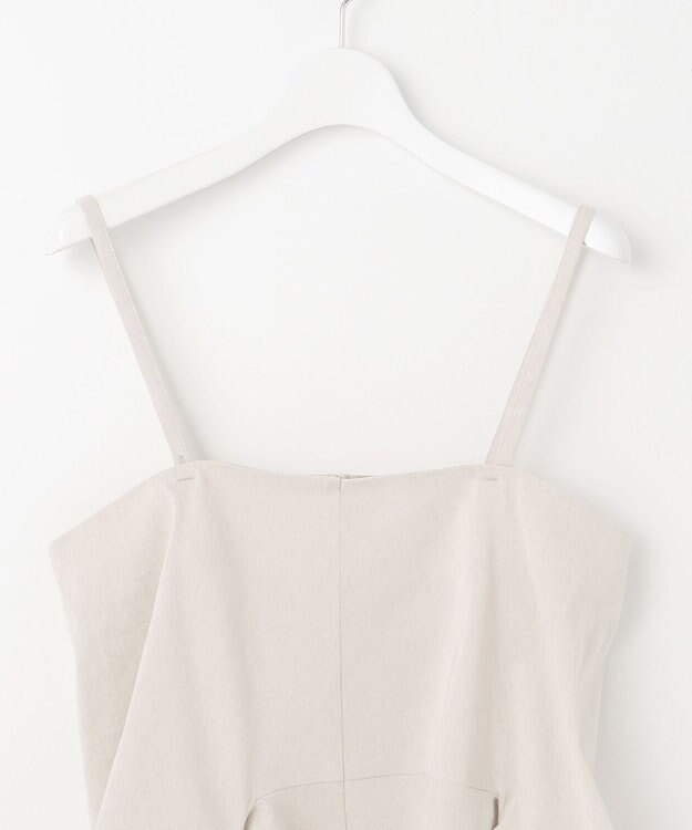 23区 L 【洗える】リネンレーヨンストレッチ キャミソール ブラウス ベージュ系