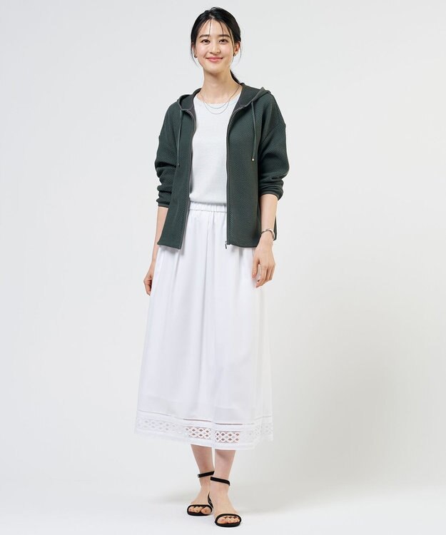 J.PRESS LADIES 【冷房対策に】ラッセルレース パーカー グレー系