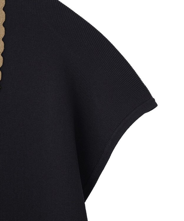 YECCA VECCA 配色フリルカーディガン Navy