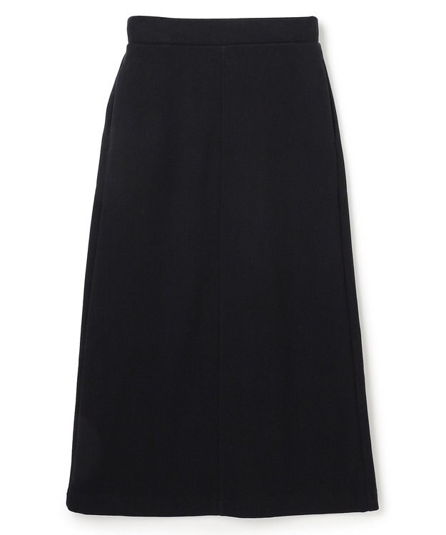 UNFILO L ブラッシュドジャージー Iラインスカート ブラック