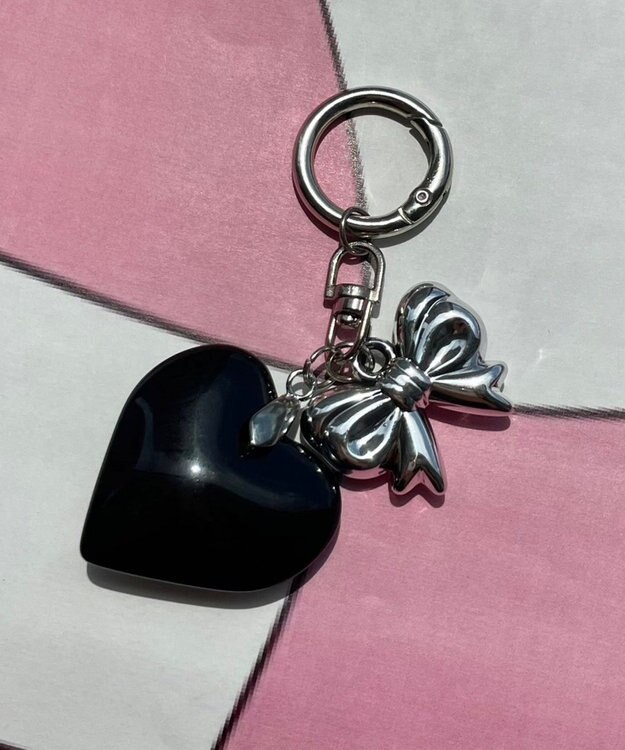 WEGO クリアカラーハートキーホルダー ブラック