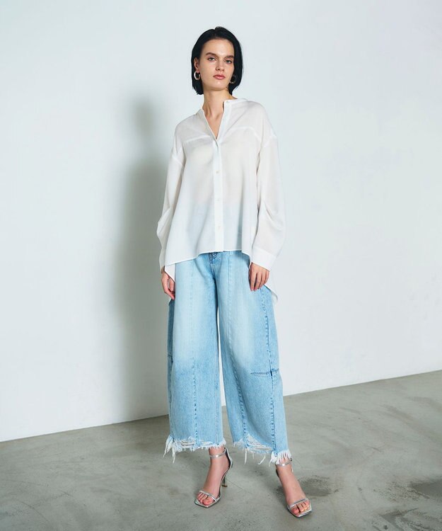 GRACE CONTINENTAL バックシャンオーバーシャツ ホワイト