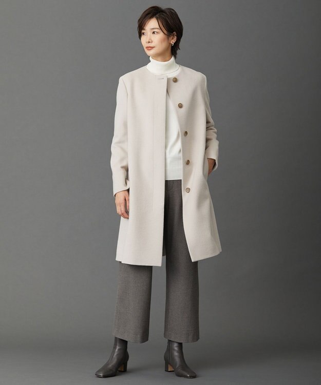 J.PRESS LADIES L 【洗える】チェルビックチェック セミワイド パンツ ブラウン系3