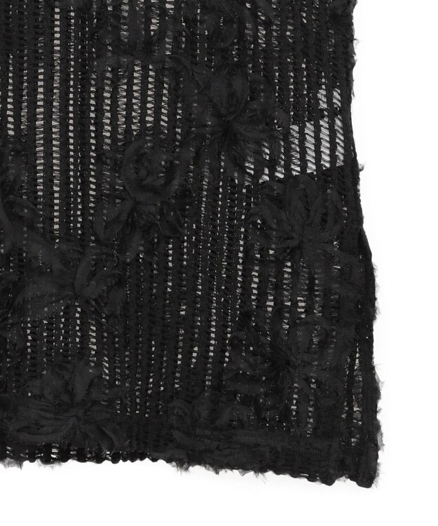 Green Parks テープ刺繍レースベスト Black