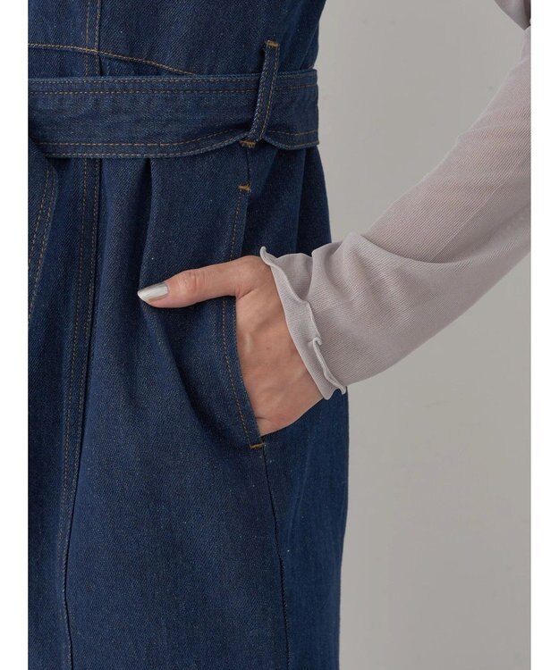 earth music&ecology マーメイドデニムジャンスカ Dark Indigo