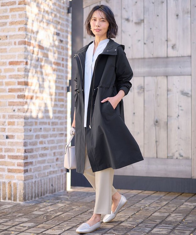 ANY 【手洗い可】ライトフーデットコート ネイビー