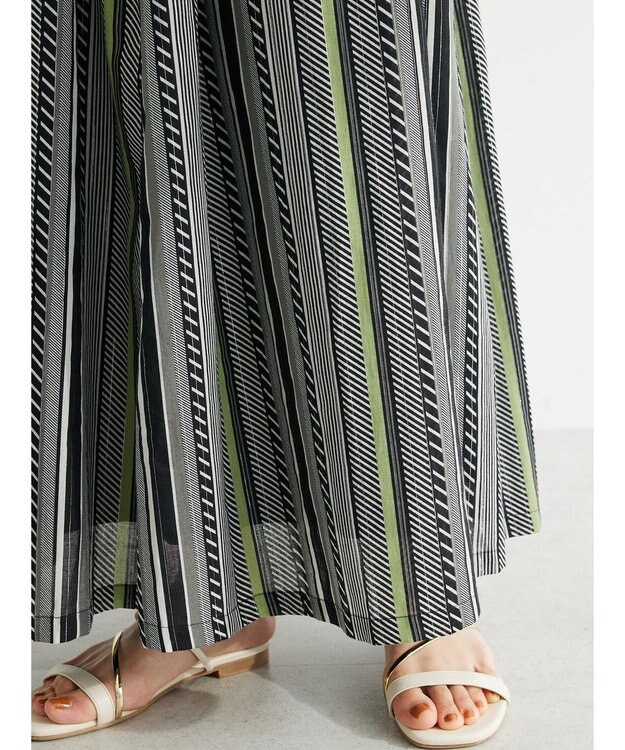 Green Parks ・ＥＬＥＮＣＡＲＥ　ＤＵＥ　マルチストライプスカート Gray