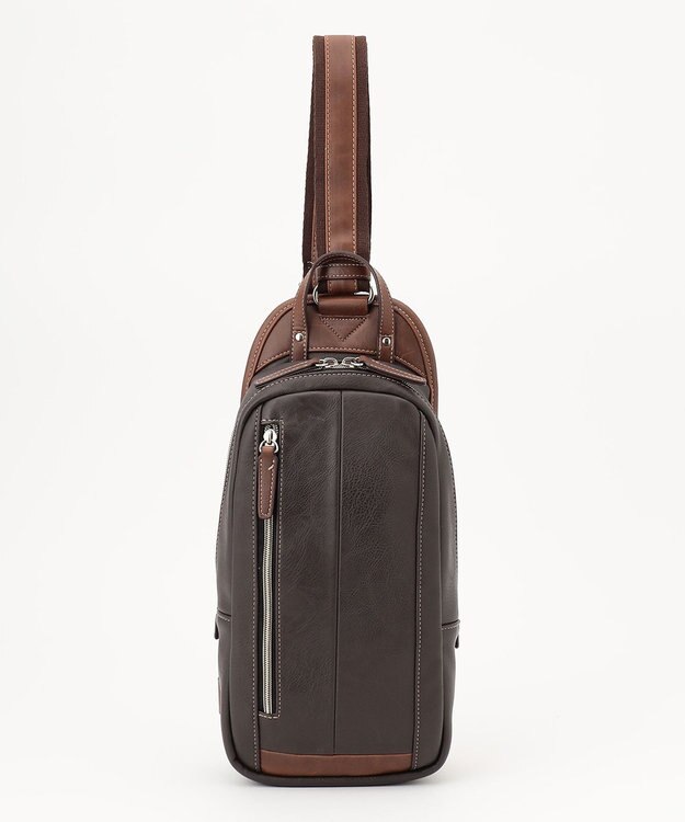 UNBILLION Otias アンティーク仕上げタイプ合皮ボディバッグS ダークブラウン