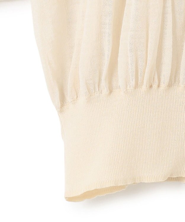 23区 【洗える】シアーギャザー ハイネック ニット ベージュ系