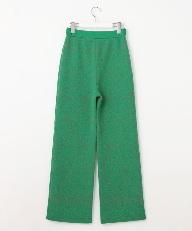 自由区 【Premium Collection】レースジャガードニット パンツ グリーン系