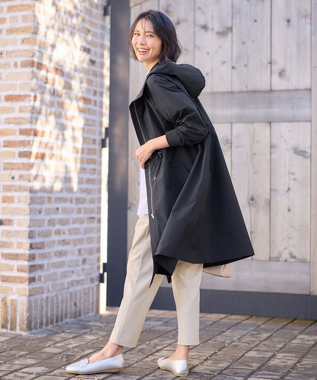 ANY 【手洗い可】ライトフーデットコート ネイビー