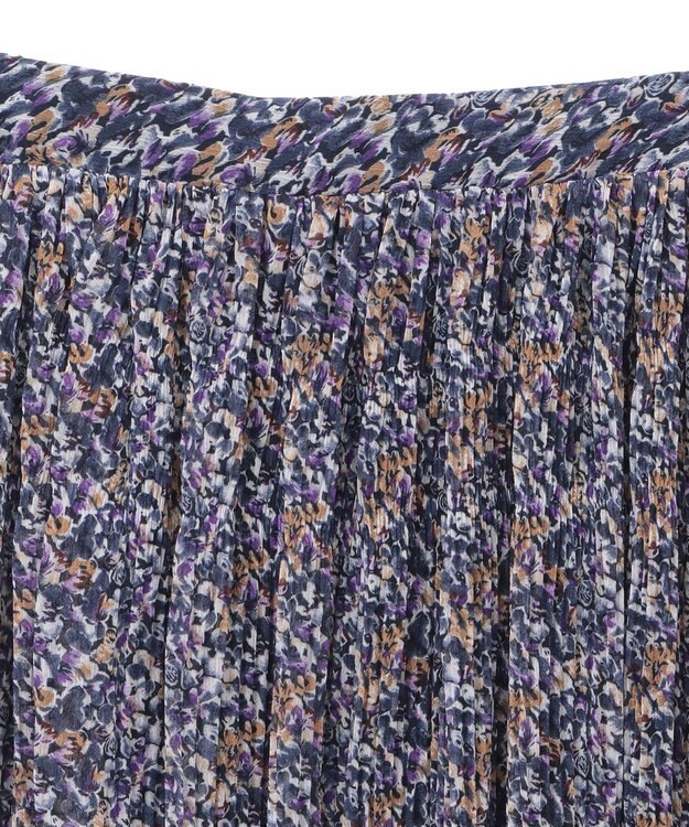 Green Parks マジョリカプリーツ柄スカート Navy