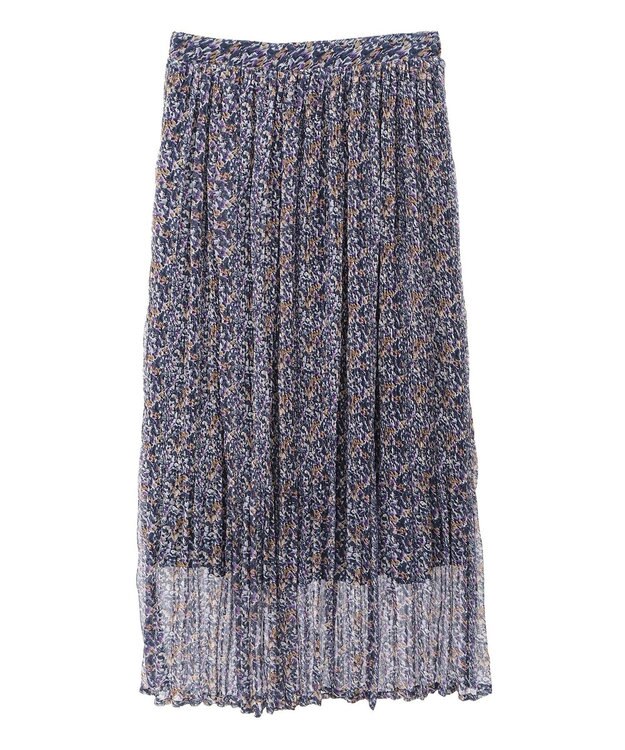 Green Parks マジョリカプリーツ柄スカート Navy
