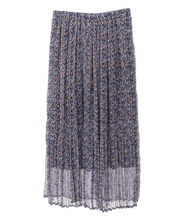 Green Parks マジョリカプリーツ柄スカート Navy