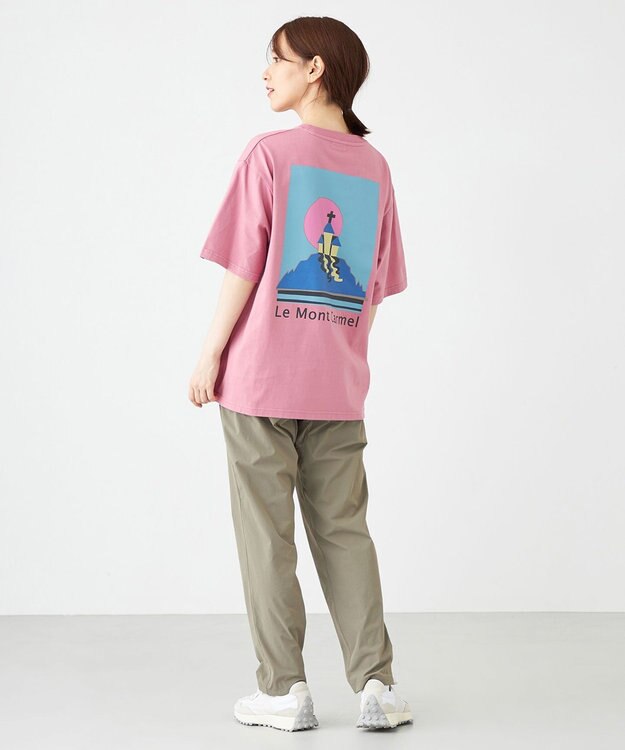 SHARE PARK LADIES 【EC限定カラーあり・UVカット・吸水速乾】カラフルロゴバックプリントＴシャツ ピンク系