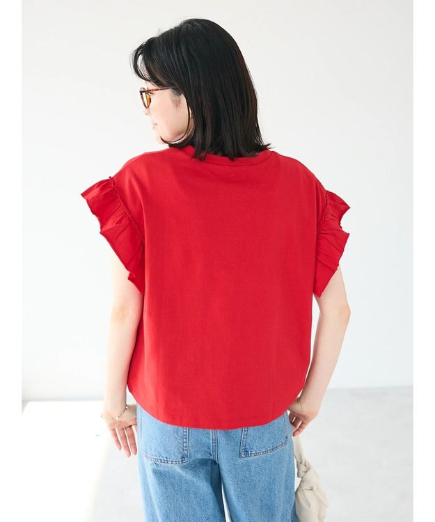 CRAFT STANDARD BOUTIQUE 袖ギャザーフレアプルオーバー Red