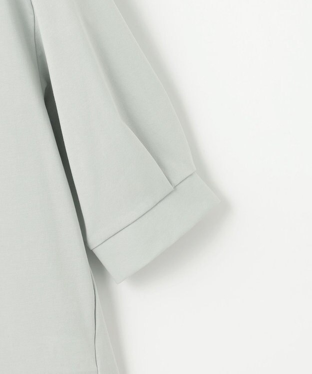 J.PRESS LADIES L 【吸水速乾】プレーティングジャージー バンドカラー カットソー ライトグリーン系