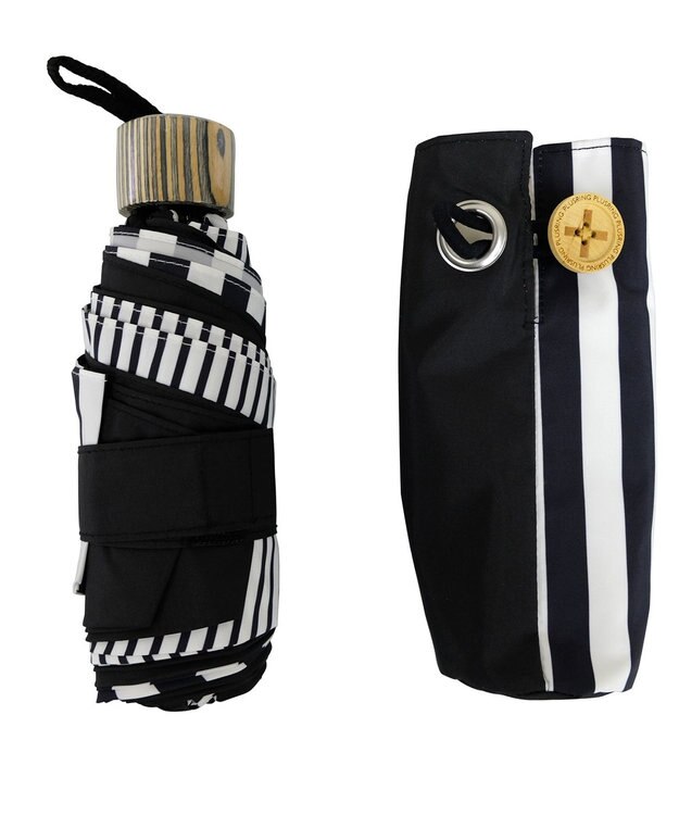 +RING 【UVカット90%以上】【簡単開閉】【数量限定】レディース向け  晴雨兼用折傘 53cm BLK-STP T1250 黒