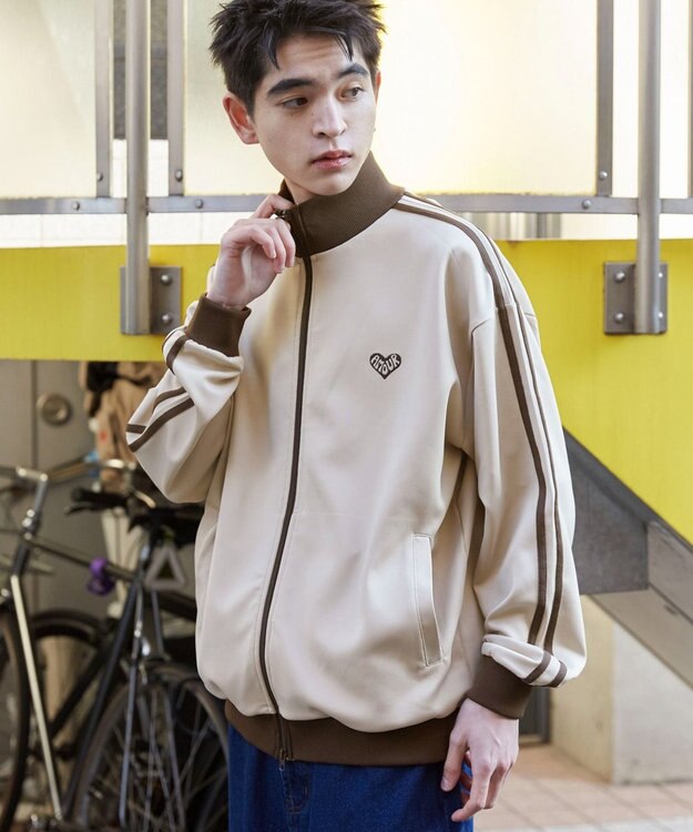 WEGO 【ユニセックス着用ITEM】ライントラックジャケット ベージュ