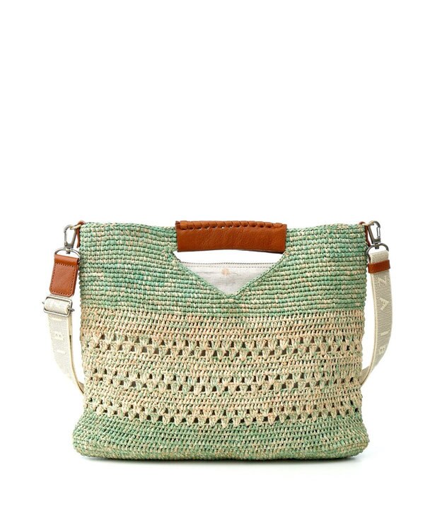 IBIZA ラフィア　2WAYバッグ エメラルドグリーン