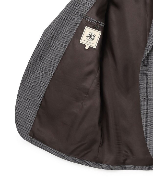 J.PRESS MEN 【定番 / セットアップ対応】マナードシルクホームスパン ガンクラブチェック ジャケット ライトグレー系3