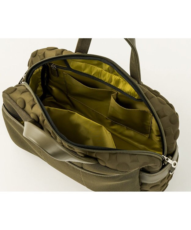 MIYABIYA 【撥水加工】La quoh with kirakaracho 南蛮七宝エンボスボンディング ボストン 鶯(カーキ)