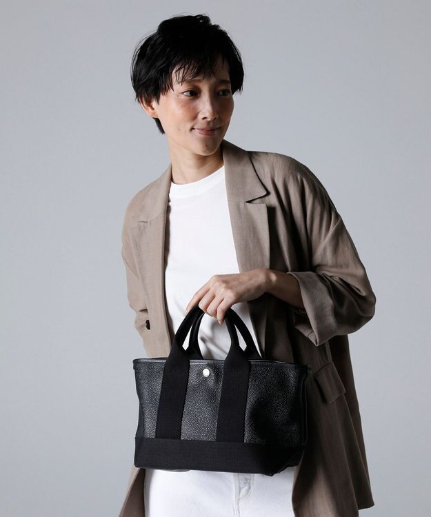 TOPKAPI 【Breath TOPKAPI】SCOTCH GRAIN スコッチグレイン ショルダー付き ミニ トートバッグ S ブラック