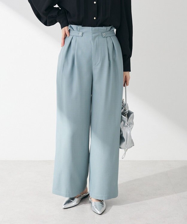 Green Parks ・ＥＬＥＮＣＡＲＥ　ＤＵＥ　サイドベルトタックパンツ Light Beige