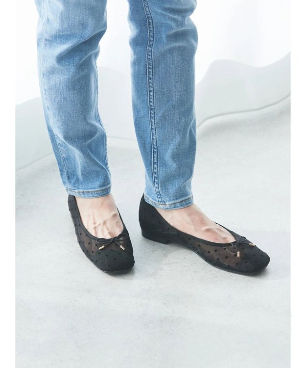 AMERICAN HOLIC チュールドットフラットシューズ Black